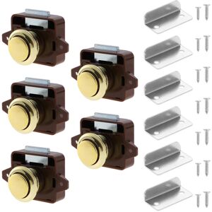 Csparkv - 5PCS Cabinet Push Button Lock Latch Keyless Door Lock Bolt Zinc Alloy Nickel Door Lock Knob for Boat Hunting rv Camper Csparkv - 5PCS Cabinet Push Button Lock Latch Keyless Door Lock Bolt Zinc Alloy Nickel Door Lock Knob for Boat Hunting rv Camper