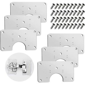 MCBOSON 6 Cabinet Hinge Repair Brackets, Stainless Steel Hinge Repair Plate Mounting, Furniture Hinge Repair Kit MCBOSON 6 Cabinet Hinge Repair Brackets, Stainless Steel Hinge Repair Plate Mounting, Furniture Hinge Repair Kit