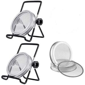 WOIYIC 6Pcs Germination Lids Kit with 4Pcs Stainless Steel Sprouting Lid Screen and 2Pcs Germination Stands for Seeds in Sprouter (Black) WOIYIC 6Pcs Germination Lids Kit with 4Pcs Stainless Steel Sprouting Lid Screen and 2Pcs Germination Stands for Seeds in Sprouter (Black)
