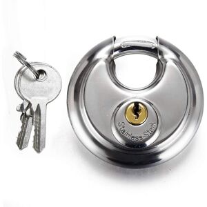 MEMKEY 70mm Stainless Steel Round Shape Distribution Padlock Cake Lock Storage Door Disc Chain Anti-theft Lock with 2 Keys MEMKEY 70mm Stainless Steel Round Shape Distribution Padlock Cake Lock Storage Door Disc Chain Anti-theft Lock with 2 Keys
