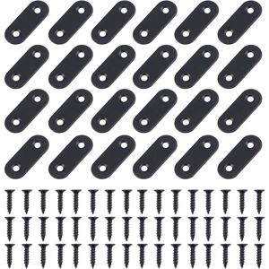Wddnaot - 72 Pieces Flat Right Corner Brace Plates Metal Assembly Plate Connector Repair Bracket with Fixing Screws 2 Holes Stainless Steel Black Wddnaot - 72 Pieces Flat Right Corner Brace Plates Metal Assembly Plate Connector Repair Bracket with Fixing Screws 2 Holes Stainless Steel Black