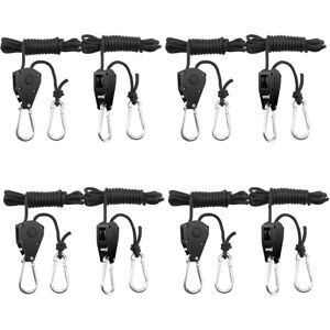 Tinor - 8 Pieces Rope Ratchet Strap, 1/8 Inch Rope Ratchet Heavy Duty Adjustable for Plant Lamp 150 lb Capacity per Pair Tinor - 8 Pieces Rope Ratchet Strap, 1/8 Inch Rope Ratchet Heavy Duty Adjustable for Plant Lamp 150 lb Capacity per Pair