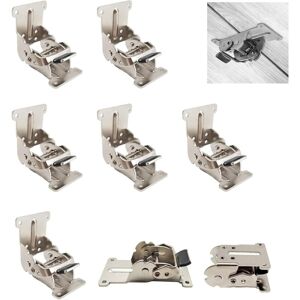 Tinor - 0-90-180 Degree Self-Locking Folding Hinge Drop Leaf Table Extension Panel Folding Bracket Iron Folding Workbench Fittings with Silver 8 Pack Tinor - 0-90-180 Degree Self-Locking Folding Hinge Drop Leaf Table Extension Panel Folding Bracket Iron Folding Workbench Fittings with Silver 8 Pack