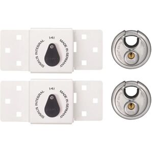 Abus - 0077124 141/200 Diskus Integral Van Lock White & 26/70mm Padlock Twin Pack Abus - 0077124 141/200 Diskus Integral Van Lock White & 26/70mm Padlock Twin Pack