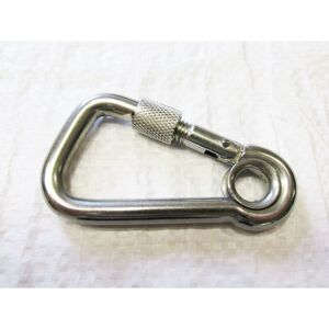 Securefix Direct - Asymmetric Carbine Hook with Eyelet & Screw Nut 11MM (Stainless Steel Locking Bar) Securefix Direct - Asymmetric Carbine Hook with Eyelet & Screw Nut 11MM (Stainless Steel Locking Bar)