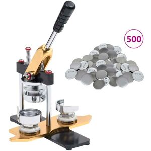 Vidaxl - Badge Maker with 500 pcs Pinback Button Parts 44mm Rotate Punch Vidaxl - Badge Maker with 500 pcs Pinback Button Parts 44mm Rotate Punch