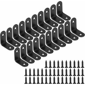 Linghhang - Black Fixed Bracket Right Angle Bracket l Shape Metal Bracket with Screws Wood Furniture Cabinet Support 20pcs 30x30x16mm Linghhang - Black Fixed Bracket Right Angle Bracket l Shape Metal Bracket with Screws Wood Furniture Cabinet Support 20pcs 30x30x16mm