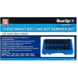 Blue Spot Tools - BlueSpot 13pc Impact Stud Socket Extractor Set Damaged Nut Bolt Remover 3/8' Blue Spot Tools - BlueSpot 13pc Impact Stud Socket Extractor Set Damaged Nut Bolt Remover 3/8'