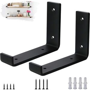 CCYKXA Set of 2 Wall Shelf Brackets - 5mm Thick Steel Wall Supports, Black Style Wall Bracket Kit 15cm CCYKXA Set of 2 Wall Shelf Brackets - 5mm Thick Steel Wall Supports, Black Style Wall Bracket Kit 15cm