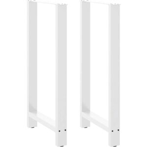 Bar Table Legs White 2 pcs 60x(110-111) cm Steel vidaXL Bar Table Legs White 2 pcs 60x(110-111) cm Steel vidaXL