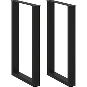 Bar Table Legs U-Shaped 2 pcs Black 60x(90-91) cm Steel vidaXL Bar Table Legs U-Shaped 2 pcs Black 60x(90-91) cm Steel vidaXL