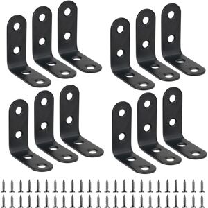Csparkv - 12Pcs 40mmX40mm Corner Brace Black Right Angle Bracket l Shaped Bracket 40mm Stainless Steel 90 Degree Corner Brace Shelf Bracket for Wood Csparkv - 12Pcs 40mmX40mm Corner Brace Black Right Angle Bracket l Shaped Bracket 40mm Stainless Steel 90 Degree Corner Brace Shelf Bracket for Wood
