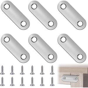 Csparkv - 20 Pieces Flat Corner Brackets, Stainless Steel Flat Straight Corner Braces, Corner Braces with Screws, Metal Corner Braces, with 40 Screws Csparkv - 20 Pieces Flat Corner Brackets, Stainless Steel Flat Straight Corner Braces, Corner Braces with Screws, Metal Corner Braces, with 40 Screws