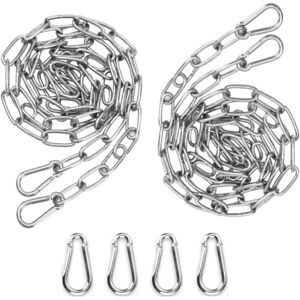 Csparkv - 2pcs 3mm 2m Stainless Steel Chain Steel Chain + 4pcs Carabiner Extension Link Chain for Hanging Anchor Chain Hammock Multifunctional -Total Csparkv - 2pcs 3mm 2m Stainless Steel Chain Steel Chain + 4pcs Carabiner Extension Link Chain for Hanging Anchor Chain Hammock Multifunctional -Total