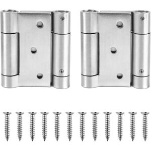 Csparkv - 2pcs Spring Hinges, 76mm, 304 Stainless Steel Double Action for Swing Doors Self Closing Hinge, Comes with Screws and Adjusting Rod, Spring Csparkv - 2pcs Spring Hinges, 76mm, 304 Stainless Steel Double Action for Swing Doors Self Closing Hinge, Comes with Screws and Adjusting Rod, Spring