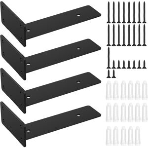 Csparkv - 4 Pack Wall Mounted Shelf Brackets, l Shaped Shelf Brackets, Invisible Floating Shelf Support, Black Heavy Duty Shelf Brackets, Industrial Csparkv - 4 Pack Wall Mounted Shelf Brackets, l Shaped Shelf Brackets, Invisible Floating Shelf Support, Black Heavy Duty Shelf Brackets, Industrial