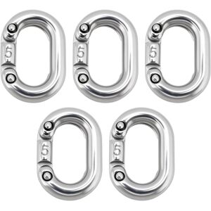 Csparkv - 5pcs 5mm 316 Stainless Steel Split Connecting Chain Links Heavy Duty Chain Link Connector C-Shaped Split Connection for Chain Connection Csparkv - 5pcs 5mm 316 Stainless Steel Split Connecting Chain Links Heavy Duty Chain Link Connector C-Shaped Split Connection for Chain Connection