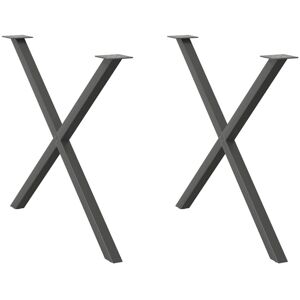 Dining Table Legs X-Shaped 2 pcs Anthracite 90x(72-73) cm Steel Vidaxl Dining Table Legs X-Shaped 2 pcs Anthracite 90x(72-73) cm Steel Vidaxl
