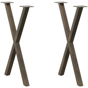 Dining Table Legs X-Shaped 2 pcs Natural Steel 50x(72-73) cm Steel vidaXL Dining Table Legs X-Shaped 2 pcs Natural Steel 50x(72-73) cm Steel vidaXL