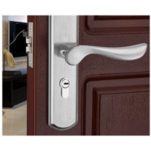 Dewdat - Door Handle Lever, Euro Lever Lock, 2 Lever Lock, Cylinder, Brass Key, Stainless Steel (Brushed Steel) Dewdat - Door Handle Lever, Euro Lever Lock, 2 Lever Lock, Cylinder, Brass Key, Stainless Steel (Brushed Steel)