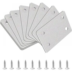 Cyslmuk - Flat Corner Brace Brackets, 10Pcs Stainless Steel Straight Support Shelf Bracket Flat Corner Brace Brackets Repair Mending Plates Assembly Cyslmuk - Flat Corner Brace Brackets, 10Pcs Stainless Steel Straight Support Shelf Bracket Flat Corner Brace Brackets Repair Mending Plates Assembly