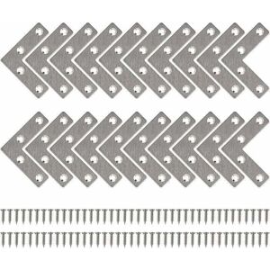 SNQ Flat Straight L-Shaped Metal Fixing Brackets with Screws for Wood Furniture Cabinet Repair Support 50 x 50mm 20 Pieces SNQ Flat Straight L-Shaped Metal Fixing Brackets with Screws for Wood Furniture Cabinet Repair Support 50 x 50mm 20 Pieces
