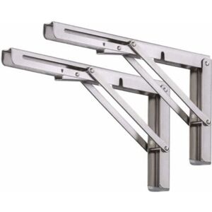 MCBOSON Folding Bracket Shelves, 2 Pcs Stainless Steel Folding Shelf Bracket, Wall Mounted Foldable Bracket - Collapsible Bracket with Screws - 350mm x 175mm MCBOSON Folding Bracket Shelves, 2 Pcs Stainless Steel Folding Shelf Bracket, Wall Mounted Foldable Bracket - Collapsible Bracket with Screws - 350mm x 175mm