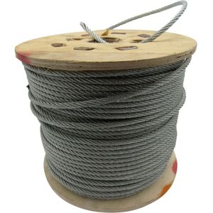 Securefix Direct - Galvanised Steel Wire Rope Cable 2.5MM 6x7 (100M Reel 6 x 7 Rigging Marine) Securefix Direct - Galvanised Steel Wire Rope Cable 2.5MM 6x7 (100M Reel 6 x 7 Rigging Marine)