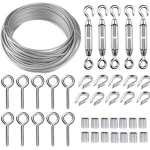 TORMATOR Garden/picture cables with stainless steel railing, lag screws, tensioner, ideal for DIY projects, hanging pictures, gardening, etc. / Pack of 40, 30m TORMATOR Garden/picture cables with stainless steel railing, lag screws, tensioner, ideal for DIY projects, hanging pictures, gardening, etc. / Pack of 40, 30m