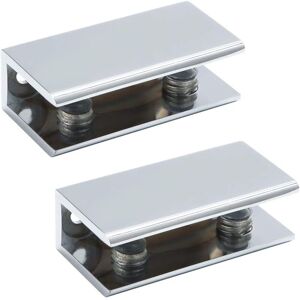 Longziming - Glass Clamp Glass Shelf Bracket Wall Mount Door Hinge, 8-12mm Thickness Adaptive Glass, Polished Stainless Steel Finish, 2 Pcs, Longziming - Glass Clamp Glass Shelf Bracket Wall Mount Door Hinge, 8-12mm Thickness Adaptive Glass, Polished Stainless Steel Finish, 2 Pcs,