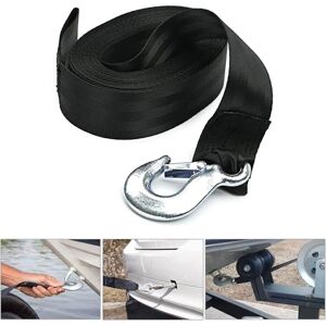 TEHTUY Heavy-duty trailer winch strap with hook, 5.1 cm wide, 6 m long, for vehicle TEHTUY Heavy-duty trailer winch strap with hook, 5.1 cm wide, 6 m long, for vehicle
