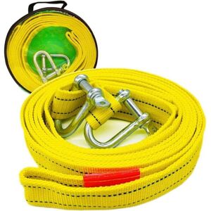 TEHTUY High-strength towing strap with two D-ring safety hooks for winch, 5-ton capacity and 5 m length TEHTUY High-strength towing strap with two D-ring safety hooks for winch, 5-ton capacity and 5 m length