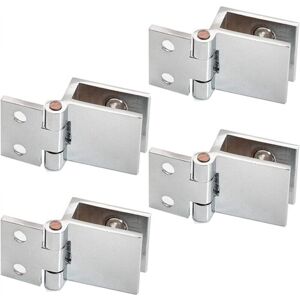 Inherited 4-Piece Glass Door Clip Hinge, Hinge for Kitchen Cabinet Glass Doors, Display Cases, Showers, Stainless Steel Bracket for Corner Opening Inherited 4-Piece Glass Door Clip Hinge, Hinge for Kitchen Cabinet Glass Doors, Display Cases, Showers, Stainless Steel Bracket for Corner Opening