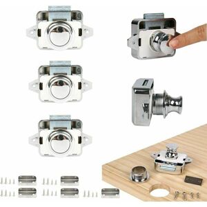 Cyslmuk - Keyless Knob Lock for Furniture, 5pcs Button Caravan, Silver Knob Handle Cyslmuk - Keyless Knob Lock for Furniture, 5pcs Button Caravan, Silver Knob Handle