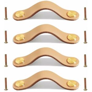 Odipie - Leather Cabinet Handles, 4 Pack, Leather Drawer Pulls, Leather Door Knobs, Leather Furniture Knob, Delicate Leather Handle with Screws for Odipie - Leather Cabinet Handles, 4 Pack, Leather Drawer Pulls, Leather Door Knobs, Leather Furniture Knob, Delicate Leather Handle with Screws for