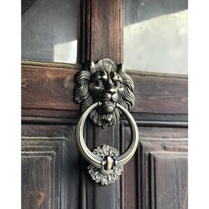 TINOR Lions Head Door Knocker, Bronze TINOR Lions Head Door Knocker, Bronze