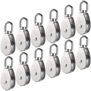 TORMATOR M15 Single Pulley in 304 Stainless Steel, 15MM Single Pulley Block Roller, Crane Swivel Hook Smooth Wire Rope Cable Loading 77lbs/35Kg (12 Pieces). TORMATOR M15 Single Pulley in 304 Stainless Steel, 15MM Single Pulley Block Roller, Crane Swivel Hook Smooth Wire Rope Cable Loading 77lbs/35Kg (12 Pieces).