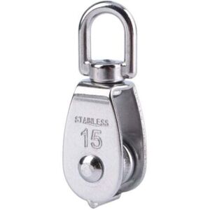 SNQ M15 Stainless Steel 304 Single Wheel Swivel Pulley Block Lifting Rope SNQ M15 Stainless Steel 304 Single Wheel Swivel Pulley Block Lifting Rope