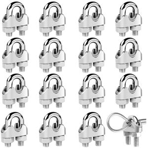 YS-YALOTRS M6 Cable Ties, 16 Pcs U Bolt Stainless Steel Cable Clips for Securing Cables, Connecting Clotheslines to Visors (304 Stainless Steel) YS-YALOTRS M6 Cable Ties, 16 Pcs U Bolt Stainless Steel Cable Clips for Securing Cables, Connecting Clotheslines to Visors (304 Stainless Steel)