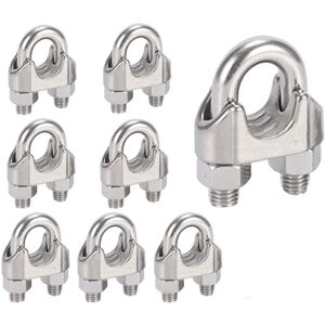 Tinor - M8 Cable Clamp u Bolt Cable Clip 304 Stainless Steel Cable Clamp Saddle Wire Rope Clips for Outdoor Clothes Dryer 10PCS Tinor - M8 Cable Clamp u Bolt Cable Clip 304 Stainless Steel Cable Clamp Saddle Wire Rope Clips for Outdoor Clothes Dryer 10PCS