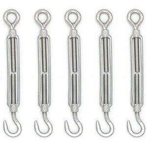BASETBL M8 Hook Cable Tensioner (Hook and Eye), Steel Wire Tensioner/Stainless Steel Cable Tensioner made of 304 Stainless Steel for Clothesline, Steel BASETBL M8 Hook Cable Tensioner (Hook and Eye), Steel Wire Tensioner/Stainless Steel Cable Tensioner made of 304 Stainless Steel for Clothesline, Steel