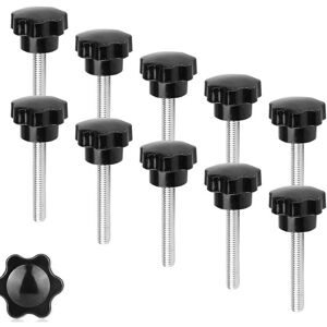 TEHTUY M8 Star Screw, 10 pcs M8 x 50 mm Star Knob Thread Clamping Knob Wing Screw Star Knob Nut Black Wing Screw Star Nut Star Head Screws Bolts with Handle TEHTUY M8 Star Screw, 10 pcs M8 x 50 mm Star Knob Thread Clamping Knob Wing Screw Star Knob Nut Black Wing Screw Star Nut Star Head Screws Bolts with Handle