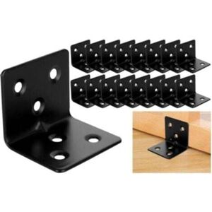 Pack of 20 Reinforced Black Stainless Steel Assembly Brackets, 38x30x30mm Stainless Steel Angle Bracket Plate, Metal Angle Bracket for Stainless Pack of 20 Reinforced Black Stainless Steel Assembly Brackets, 38x30x30mm Stainless Steel Angle Bracket Plate, Metal Angle Bracket for Stainless