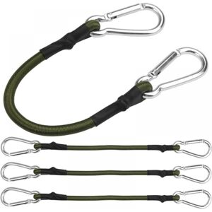 Ymyny - Pack of 4 tension straps with carabiner, 60 cm tension rope with carabiner, luggage tensioning strap, robust elastic straps with hooks for Ymyny - Pack of 4 tension straps with carabiner, 60 cm tension rope with carabiner, luggage tensioning strap, robust elastic straps with hooks for
