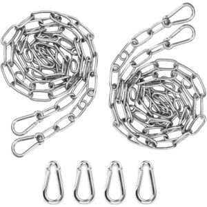TORMATOR pcs 3mm 2m Stainless Steel Chain + 4 pcs Carabiner Extension Link Chain for Hanging Anchor Chain Multifunctional Hammock - Total 4 meters TORMATOR pcs 3mm 2m Stainless Steel Chain + 4 pcs Carabiner Extension Link Chain for Hanging Anchor Chain Multifunctional Hammock - Total 4 meters