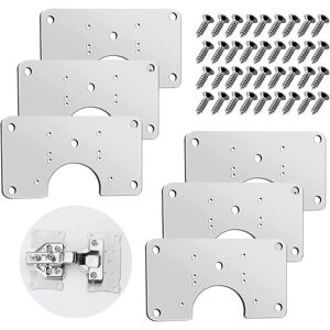 Linghhang - 6 Pcs Cabinet Hinge Repair Brackets, Stainless Steel Hinge Repair Plates Mounting, Furniture Hinge Repair Kit Linghhang - 6 Pcs Cabinet Hinge Repair Brackets, Stainless Steel Hinge Repair Plates Mounting, Furniture Hinge Repair Kit