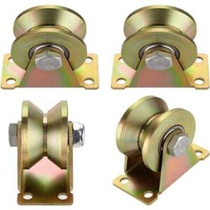 TEHTUY Pcs Lifting Pulley, Single Pulley for Lifting and Blocking, Sliding Gate Roller Rail, V-Groove Roller, For Ropes, Steel Ropes, etc. TEHTUY Pcs Lifting Pulley, Single Pulley for Lifting and Blocking, Sliding Gate Roller Rail, V-Groove Roller, For Ropes, Steel Ropes, etc.