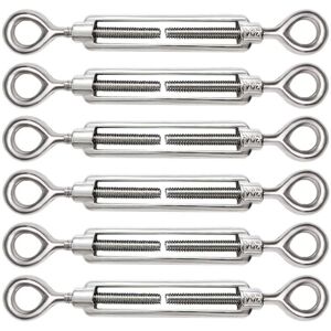 TEHTUY Pieces Adjustable M5 Cable Tensioner 304 Stainless Steel Eye and Eye Cable Tensioner for Wire Tensioners TEHTUY Pieces Adjustable M5 Cable Tensioner 304 Stainless Steel Eye and Eye Cable Tensioner for Wire Tensioners