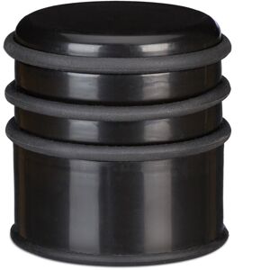 Relaxdays - Set of 4 Floor Door Stops, Heavy Bumper for Doors & Windows, Draft Protection, ∅ 7 cm, 3 Rubber Rings, Black Relaxdays - Set of 4 Floor Door Stops, Heavy Bumper for Doors & Windows, Draft Protection, ∅ 7 cm, 3 Rubber Rings, Black