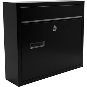 Relaxdays letterbox with nameplate, 4 keys, horizontal, dimensions HxWxD: 31 x 36 x 10 cm, metal, black Relaxdays letterbox with nameplate, 4 keys, horizontal, dimensions HxWxD: 31 x 36 x 10 cm, metal, black